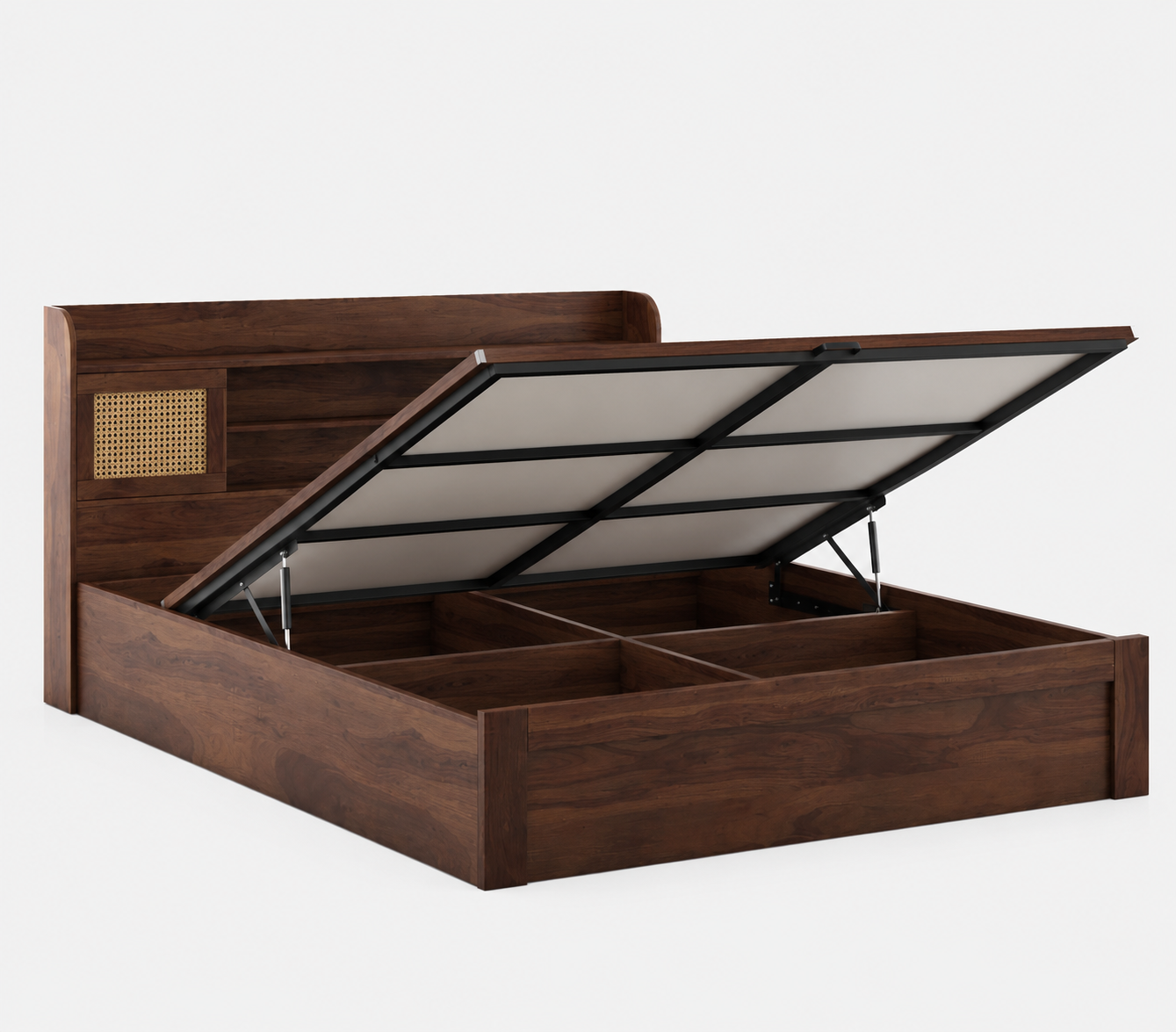 King Size Sheesham Melamine Finish Wooden Bed with Hydraulic Storage - MR ARTS - Image 9