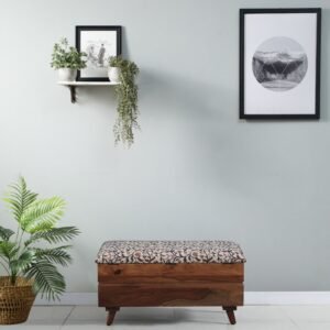 Sheesham Wood Trunk With Storage In Scratch Resistant Rustic Teak Finish