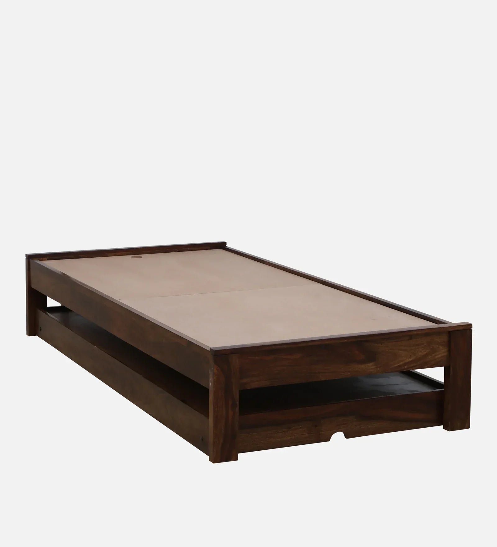 Sheesham Wood Single Bed In Provincial Teak Finish With Trundle - Image 2