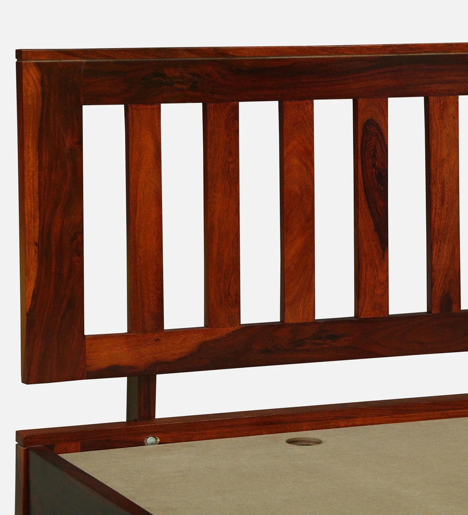 Sheesham Wood Queen Size Bed In Honey Oak Finish With Box Storage - Image 2