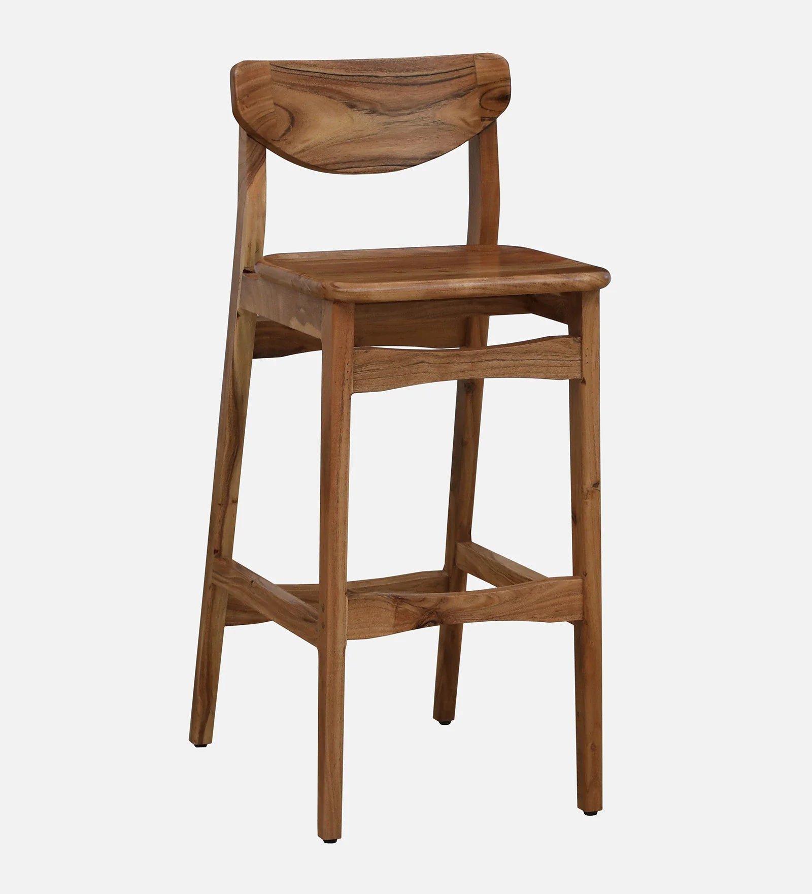 Wood 2 Seater Bar Table Set In Natural Finish - Image 5