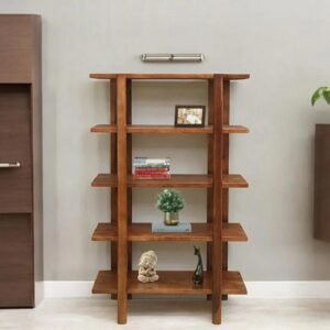 Mango Wood Book Shelf In Walnet Finish