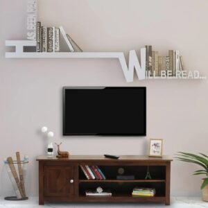 Sheesham Wood TV Console in Scratch Resistant Provincial Teak Finish For TVs Up To 55"