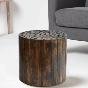 Solid Wood Foot Stool in Brown Colour