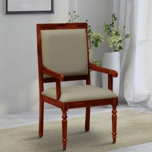 Warren Sheesham Wood Arm Chair In Honey Oak Finish