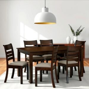 6 Seater Dining Sets In Brown Finish