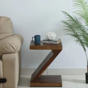 Jelks Sheesham Wood End Table in Scratch Resistant Provincial Teak Finish
