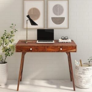 Sheesham Wood Writing Table In Scratch Resistant Provincial Teak Finish