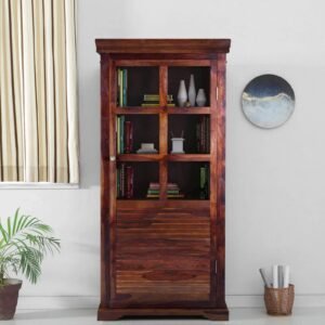 Sheesham Wood Book Case In Scratch Resistant Provincial Teak Finish
