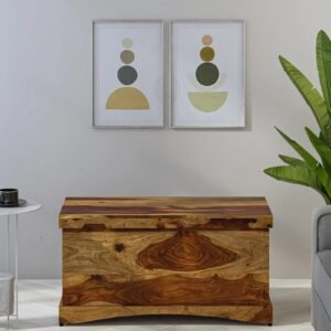 Sheesham Wood Trunk in Scratch Resistant Rustic Teak Finish