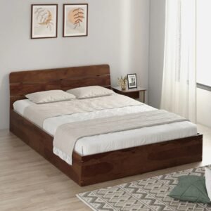 Queen Bed In Sheesham Finish With Box Storage