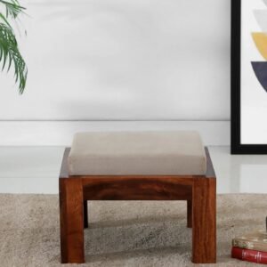 Solid Wood Foot Stool in Grey Colour Set of 2)