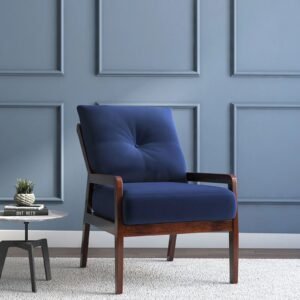 Livingston Fabric Arm Chair In Blue Colour