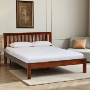 Sheesham Wood King Size Bed In Honey Oak Finish
