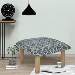Teviston Solid Wood Foot Stool in Grey Colour