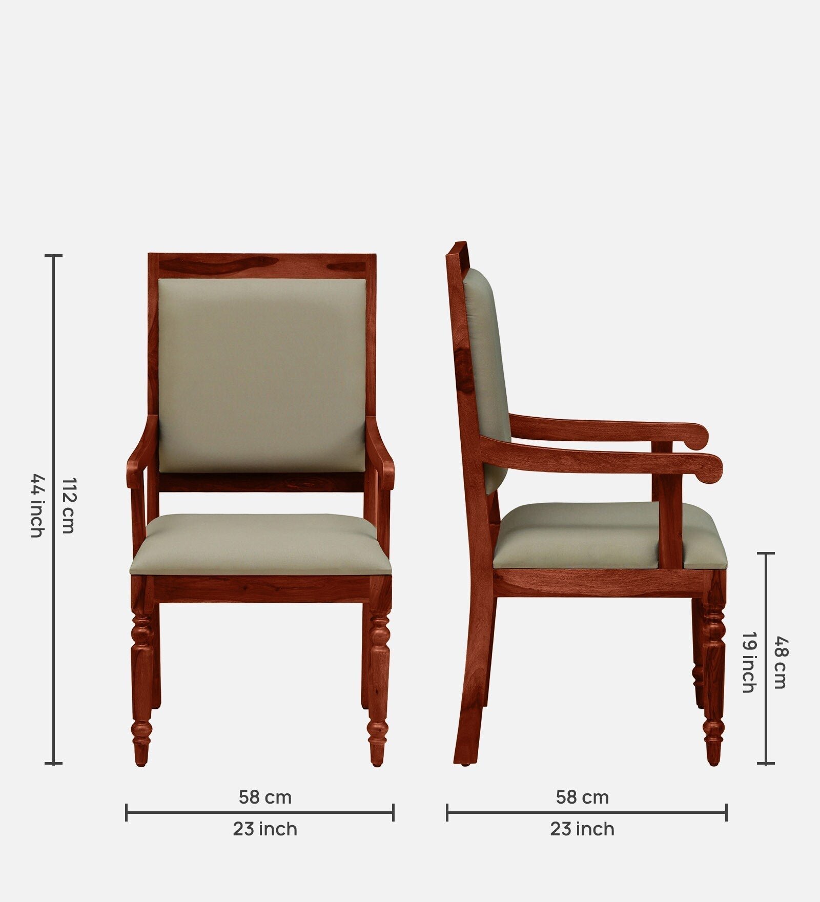Warren Sheesham Wood Arm Chair In Honey Oak Finish - Image 4
