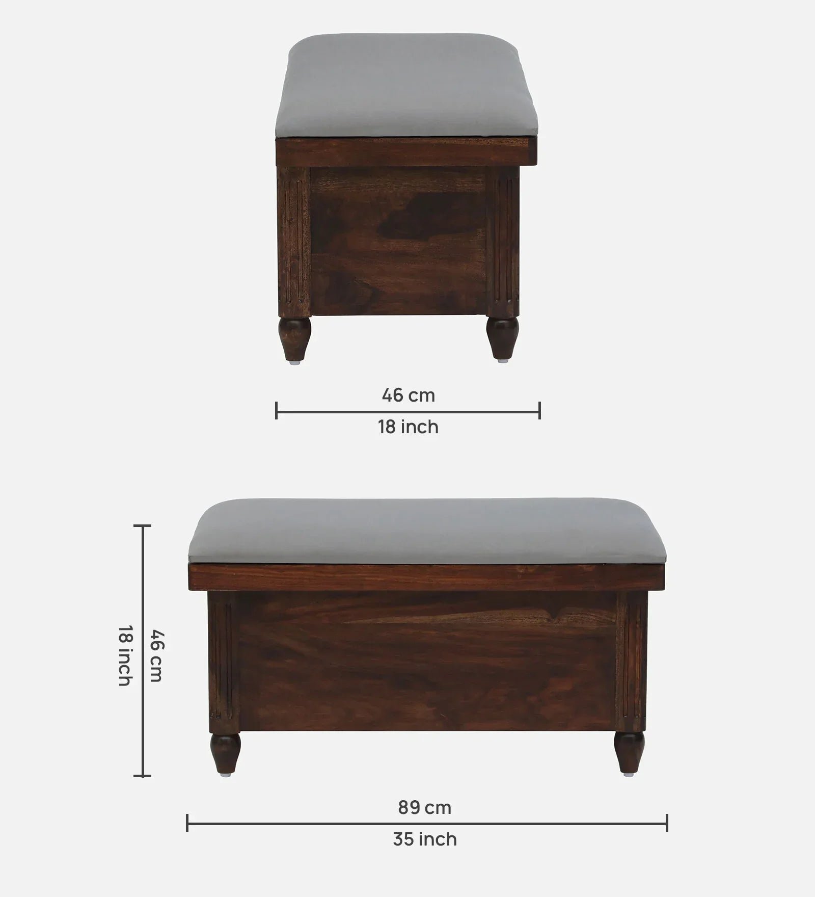 Sheesham Wood Trunk In Provincial Teak Finish - Image 3