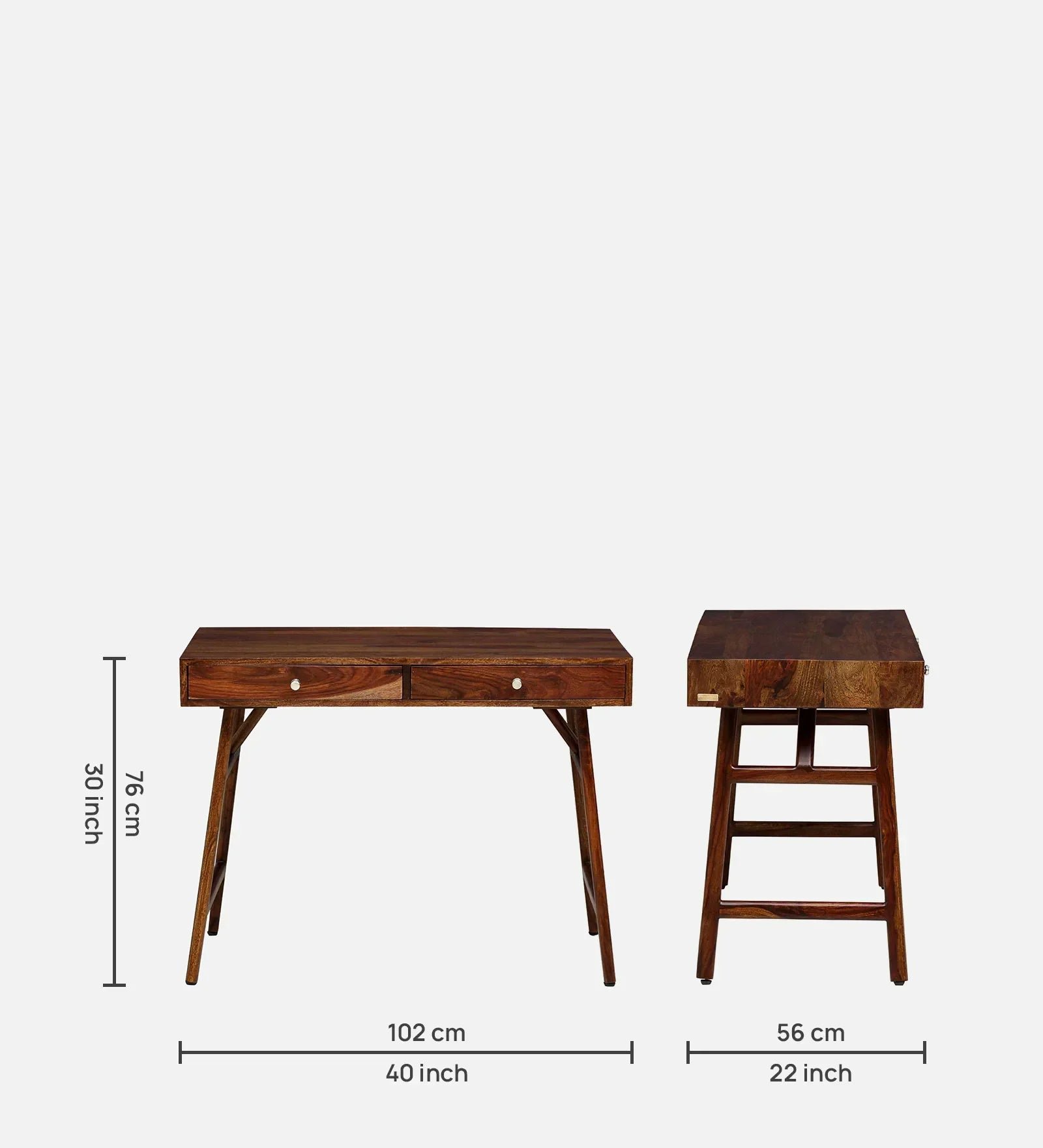 Sheesham Wood Writing Table In Scratch Resistant Provincial Teak Finish - Image 3