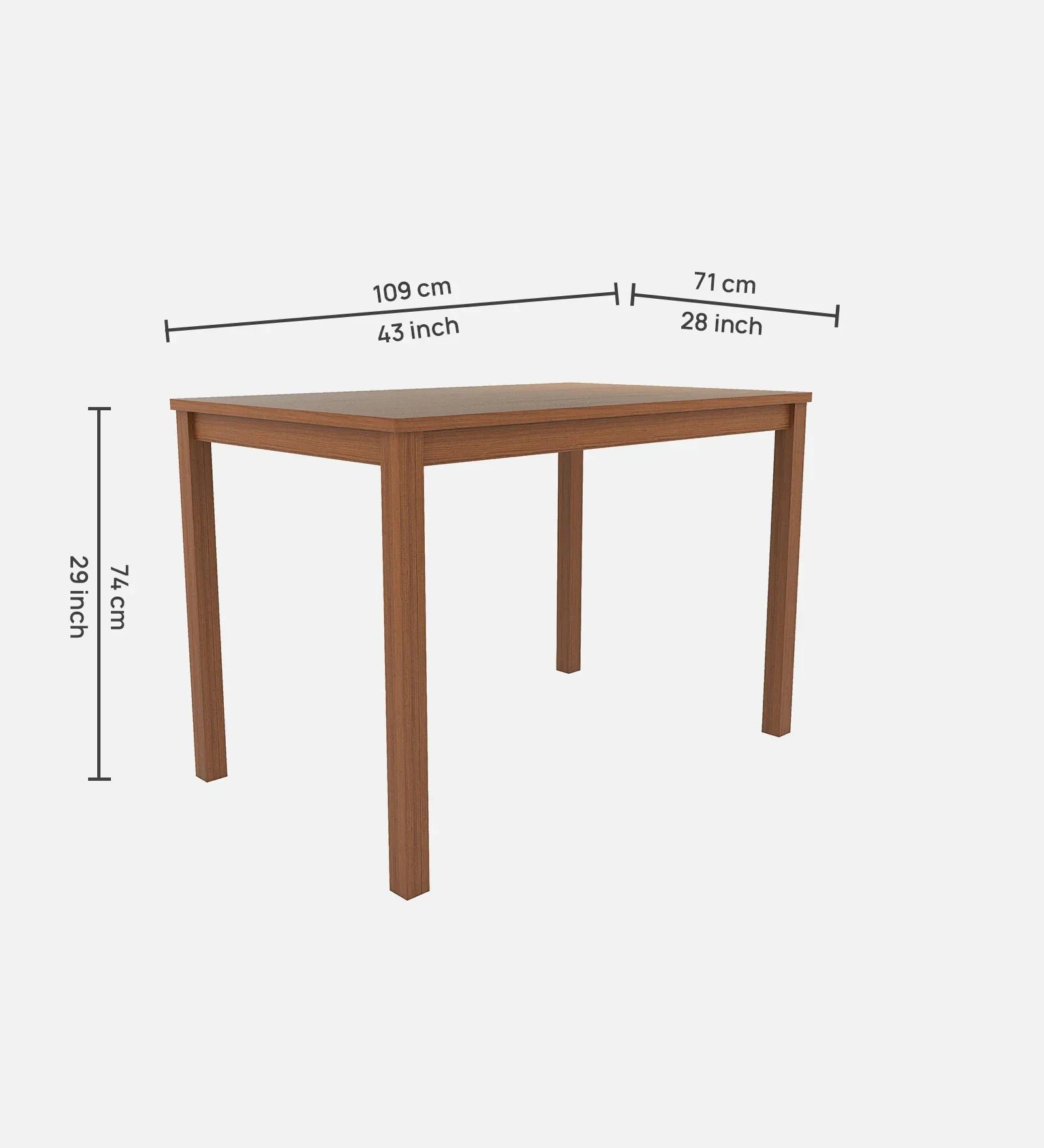 Seattle 4 Seater Dining Set in Antique Oak Finish - Image 9