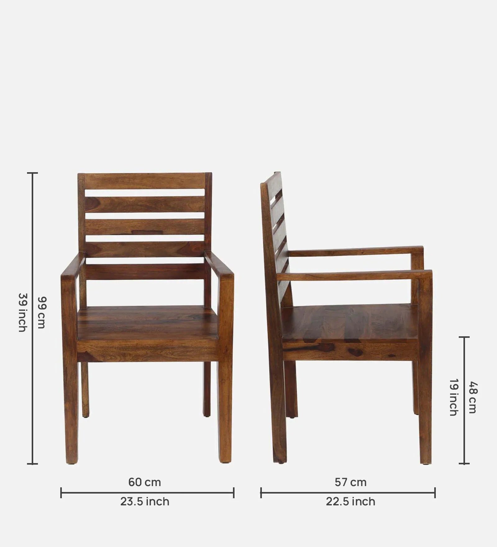 Stigen Sheesham Wood Arm Chair In Provincial Teak Finish - Image 3