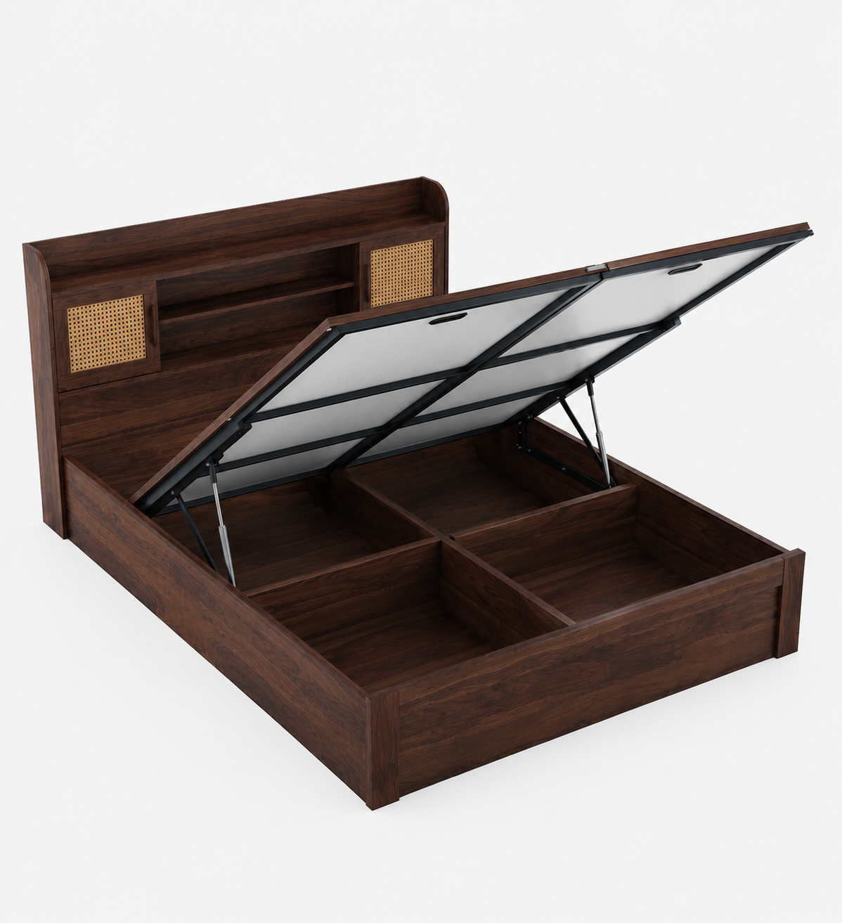 King Size Sheesham Melamine Finish Wooden Bed with Hydraulic Storage - MR ARTS - Image 10