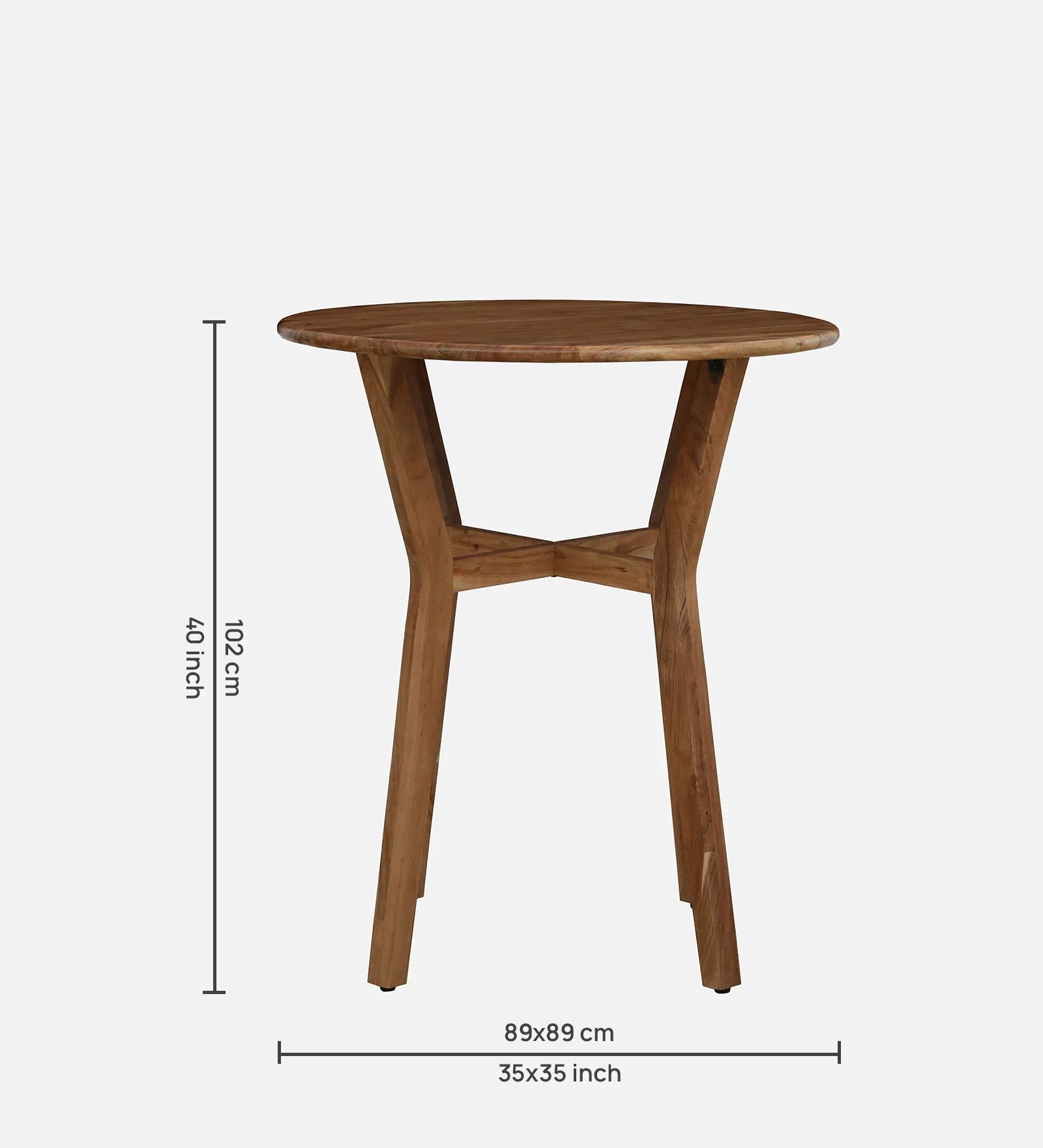 Wood 2 Seater Bar Table Set In Natural Finish - Image 12