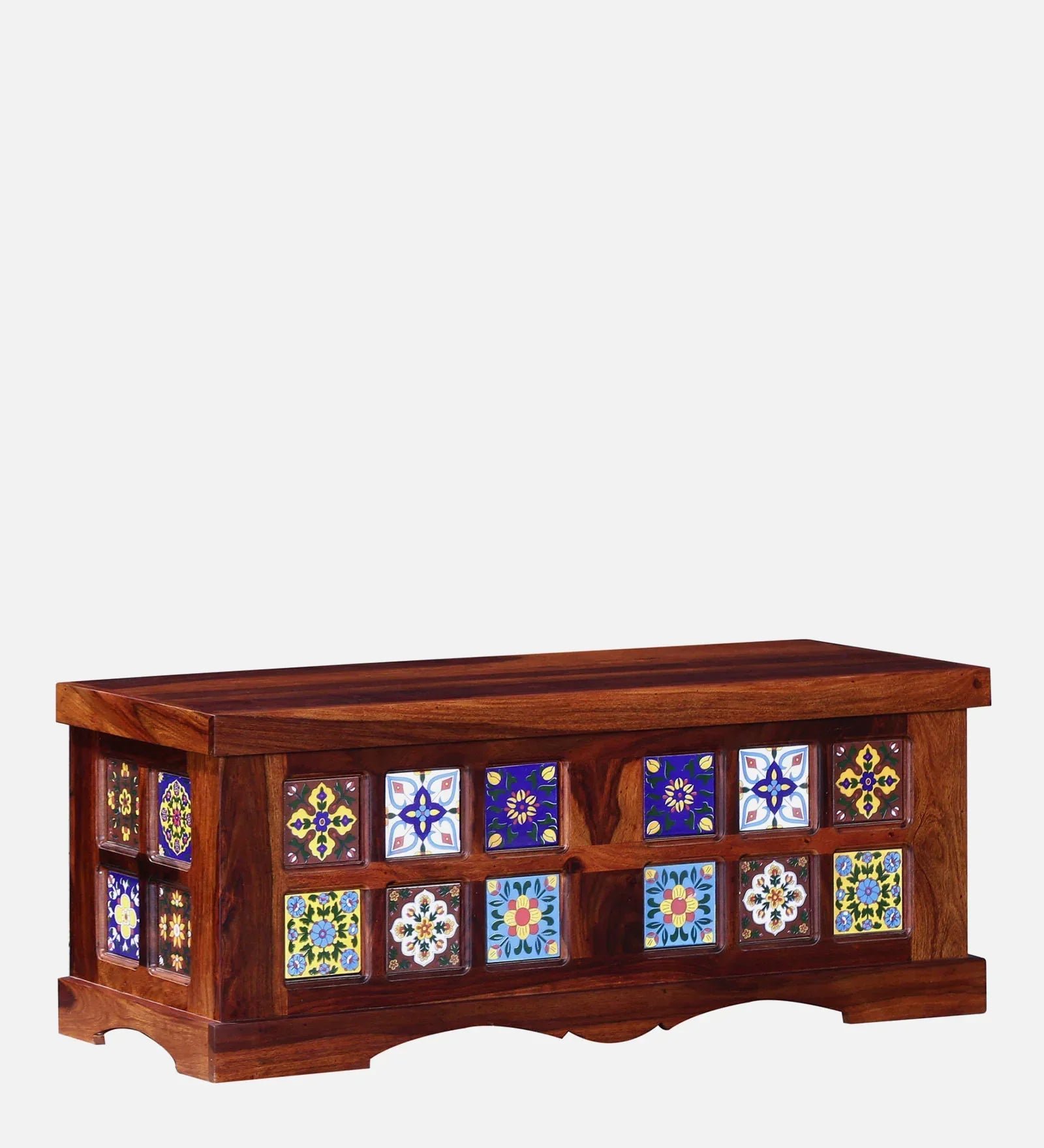 Sheesham Wood Trunk in Honey Oak Finish - Image 4