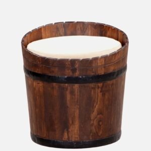 Wood Seating Stool In Scratch Resistant Brown Colour