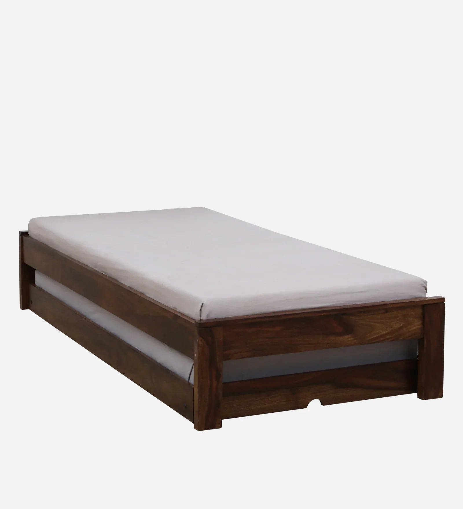 Sheesham Wood Single Bed In Provincial Teak Finish With Trundle - Image 8