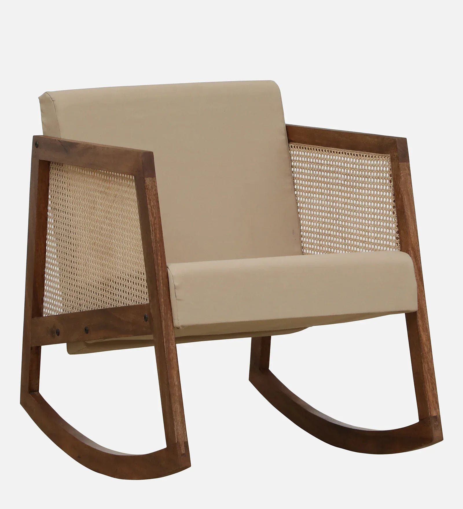Baarn Mango Wood Rocking Chair In Rustic Teak Finish - Image 5