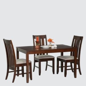Muar Malaysian 4 Seater Dining Table Set In Brown Colour