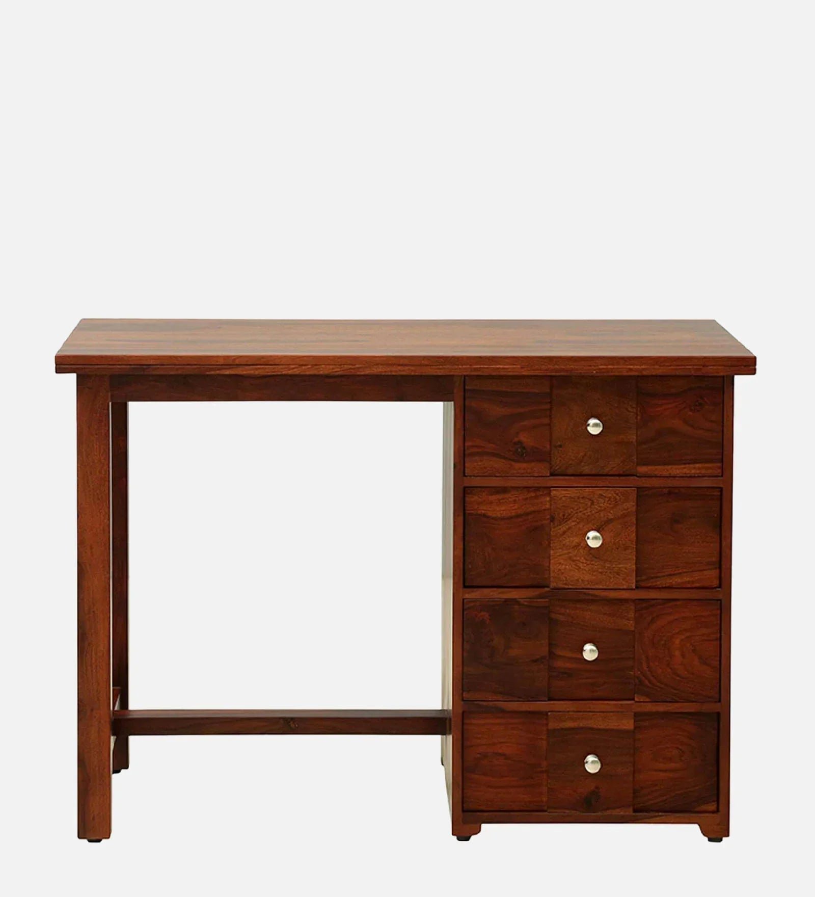 Sheesham Wood Writing Table In Scratch Resistant Honey Oak Finish With Drawers - Image 5