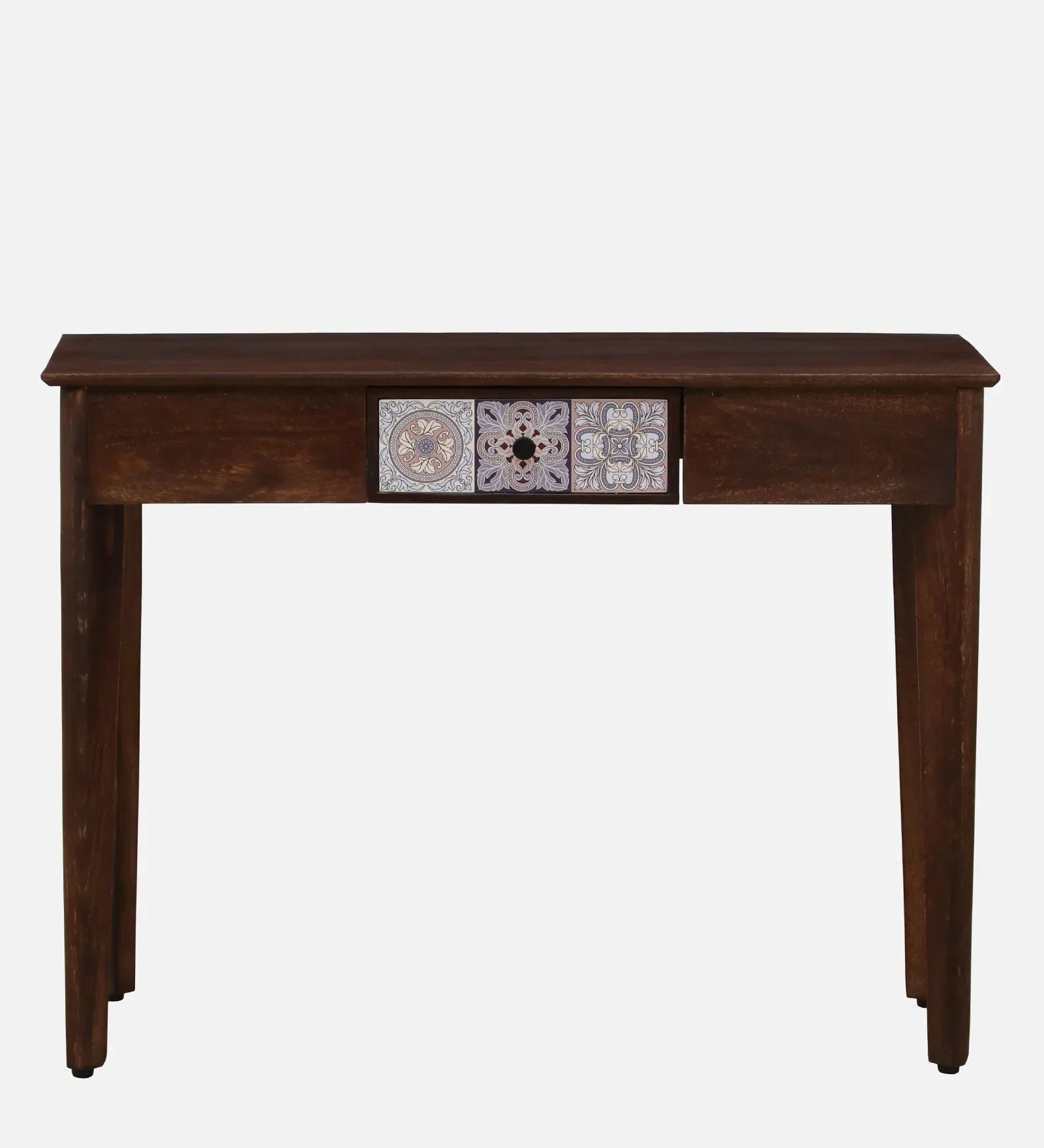 Zellige Solid Wood Console Table In Tubbaq Finish With Drawer - Image 4