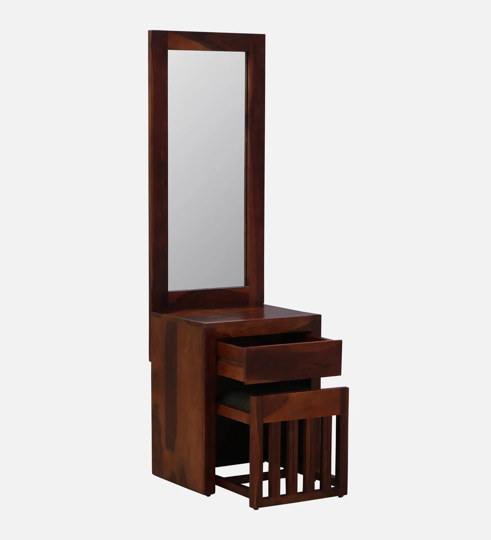 Sheesham Wood Dresser in Honey Oak Finish With Stool - Image 9