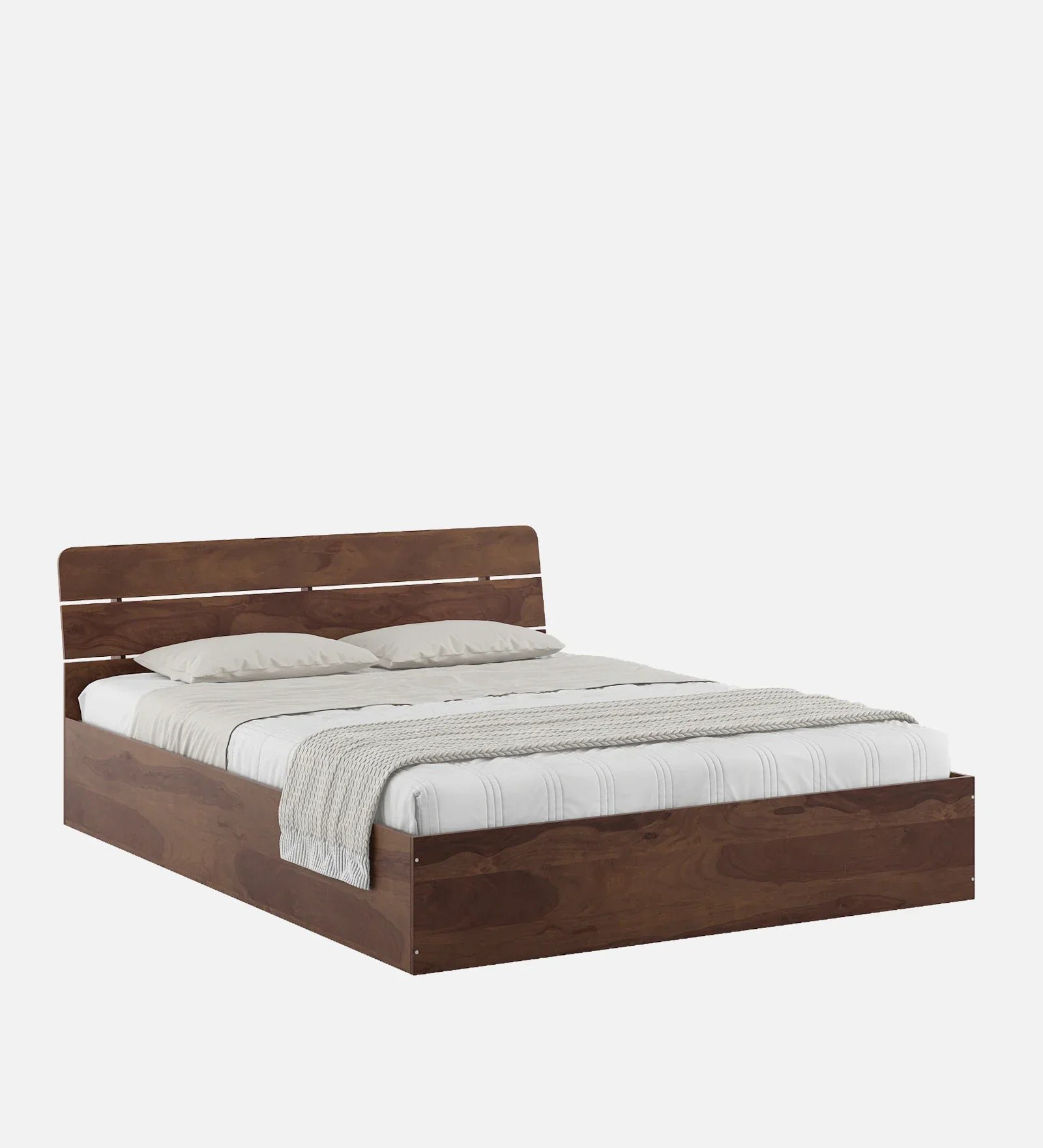 King Bed In Sheesham Finish With Box Storage - Image 4