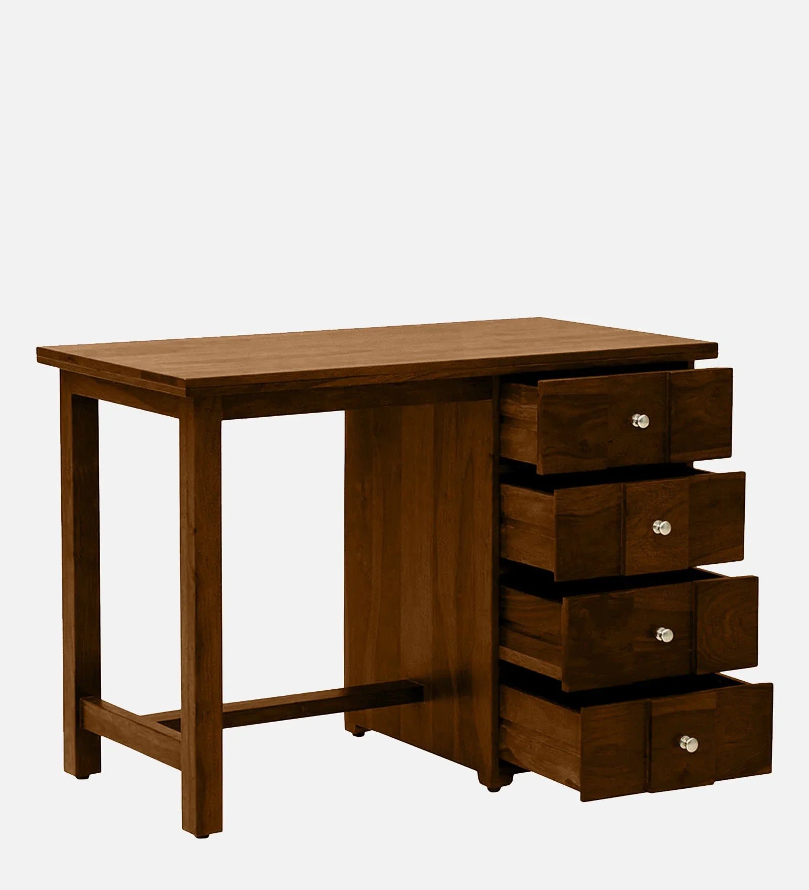 Sheesham Wood Writing Table In Scratch Resistant Provincial Teak Finish With Drawers - Image 6