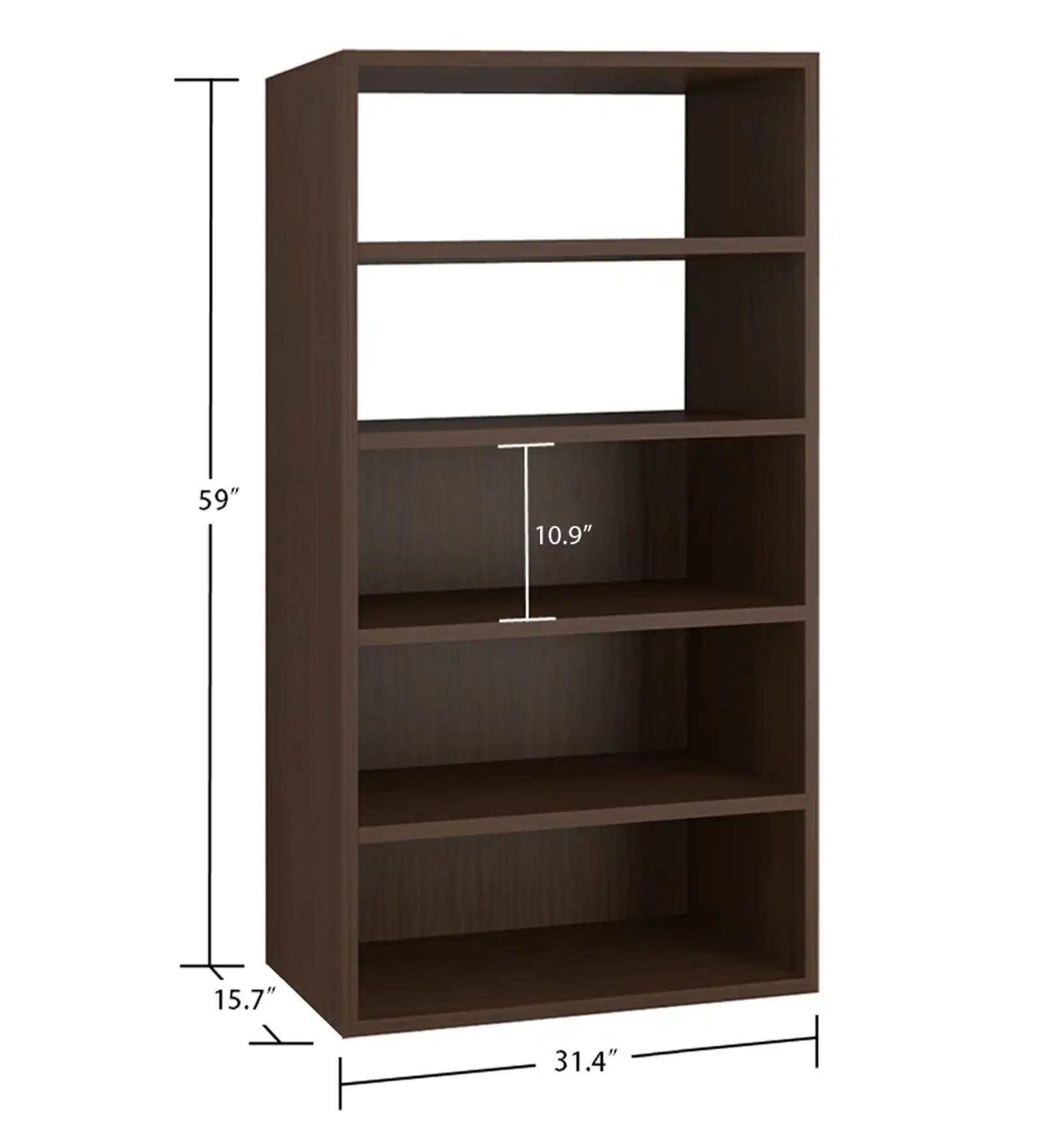 Display Unit Cum Bookshelf In Coffee Walnut Finish - Image 3