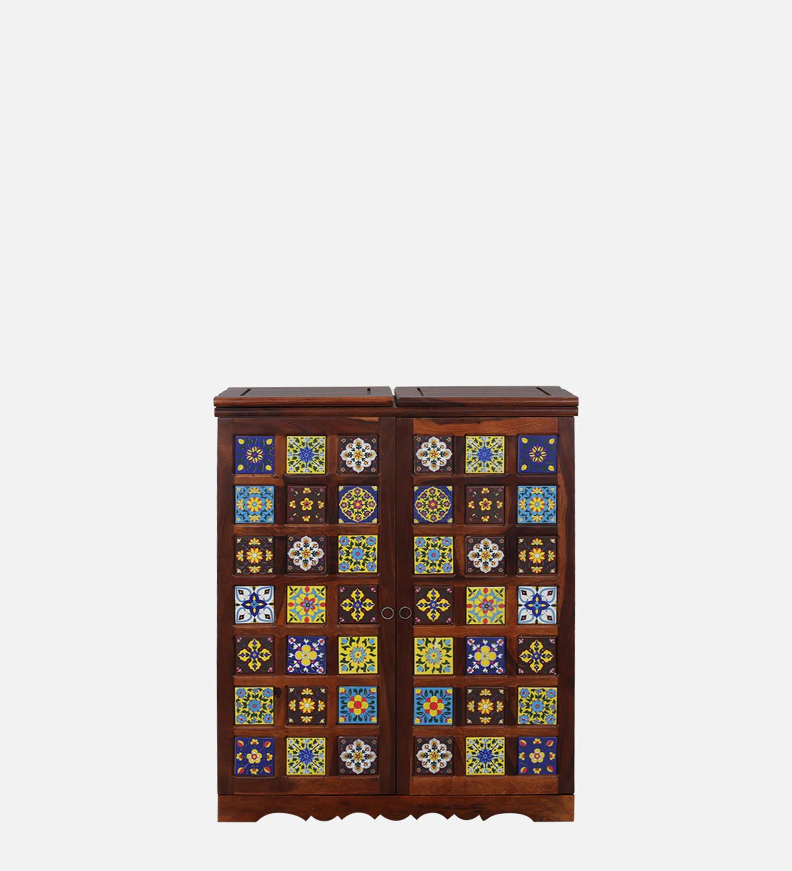 Sheesham Wood Bar Cabinet In Honey Oak Finish - Image 6
