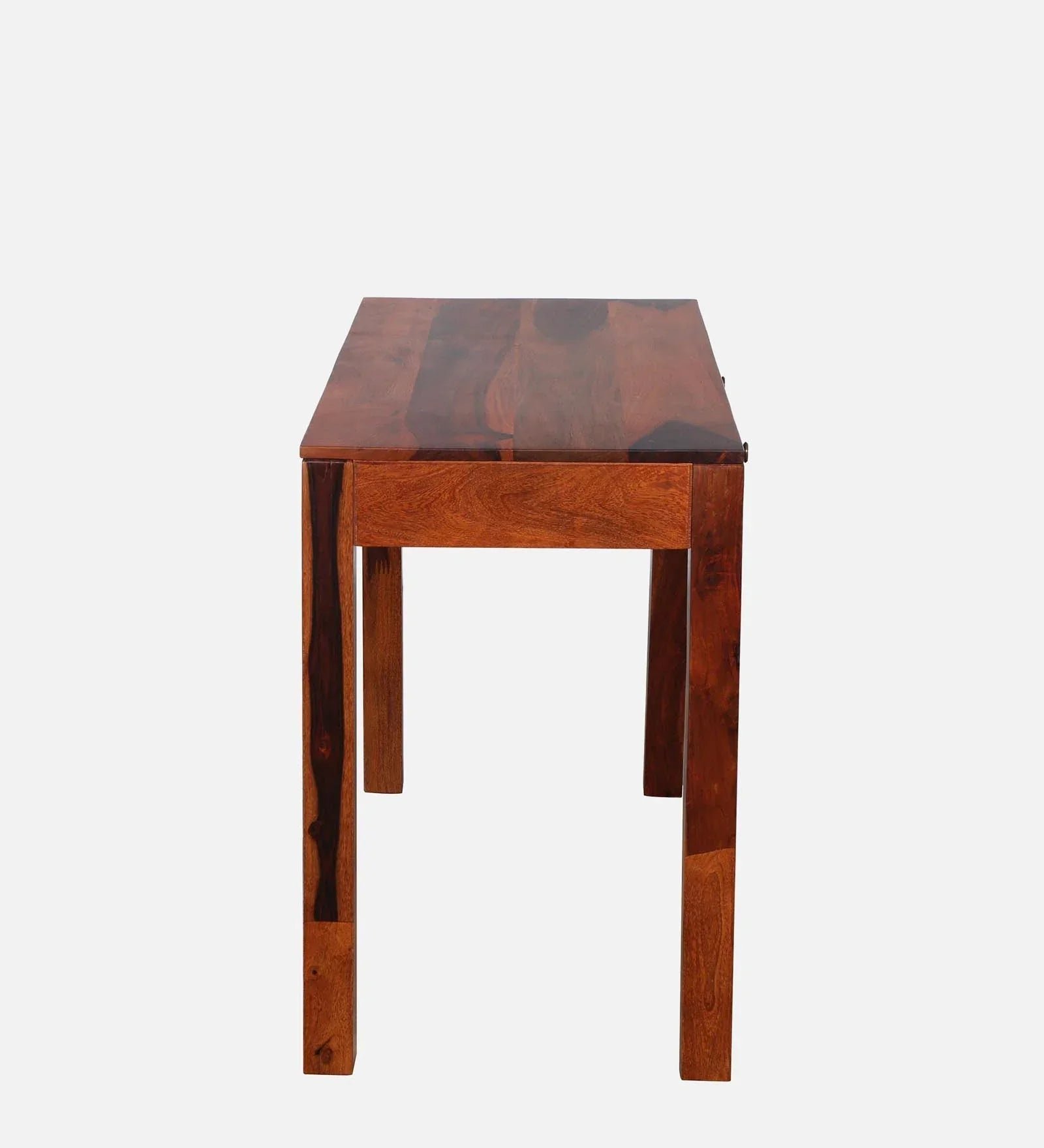 Sheesham Wood Writing Table in Scratch Resistant Honey Oak Finish With Drawers - Image 5