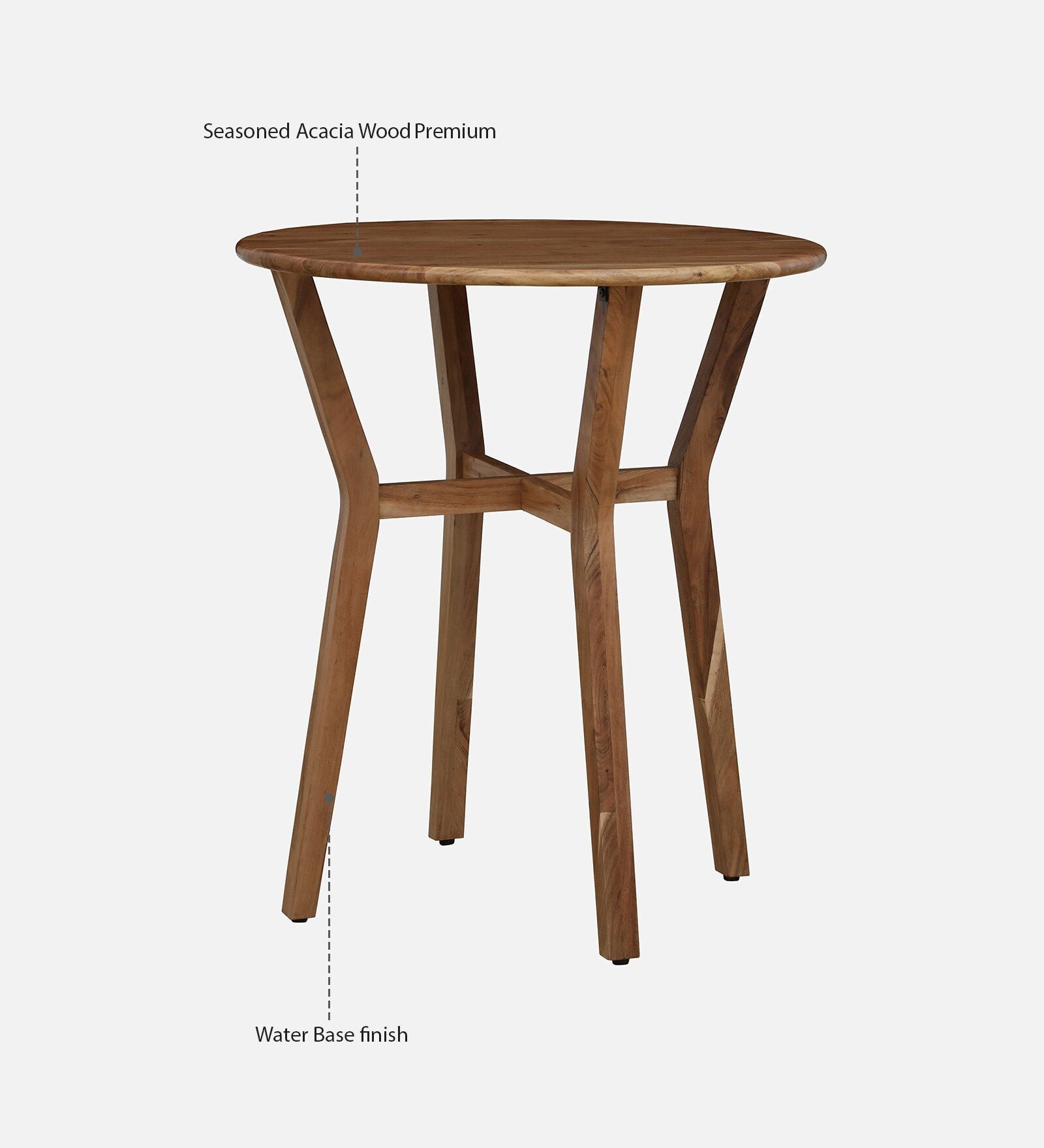 Wood 2 Seater Bar Table Set In Natural Finish - Image 10