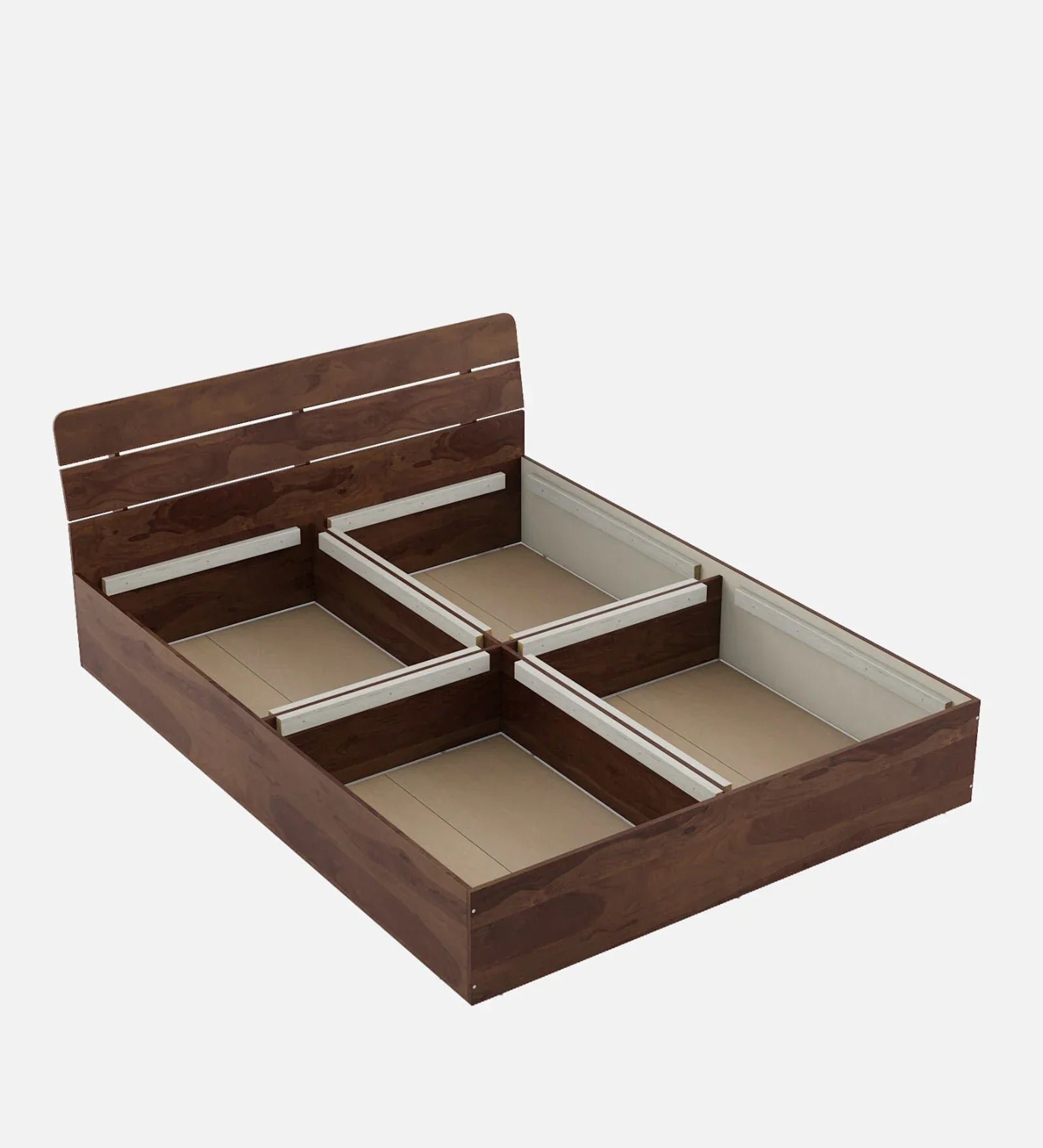 King Bed In Sheesham Finish With Box Storage - Image 6