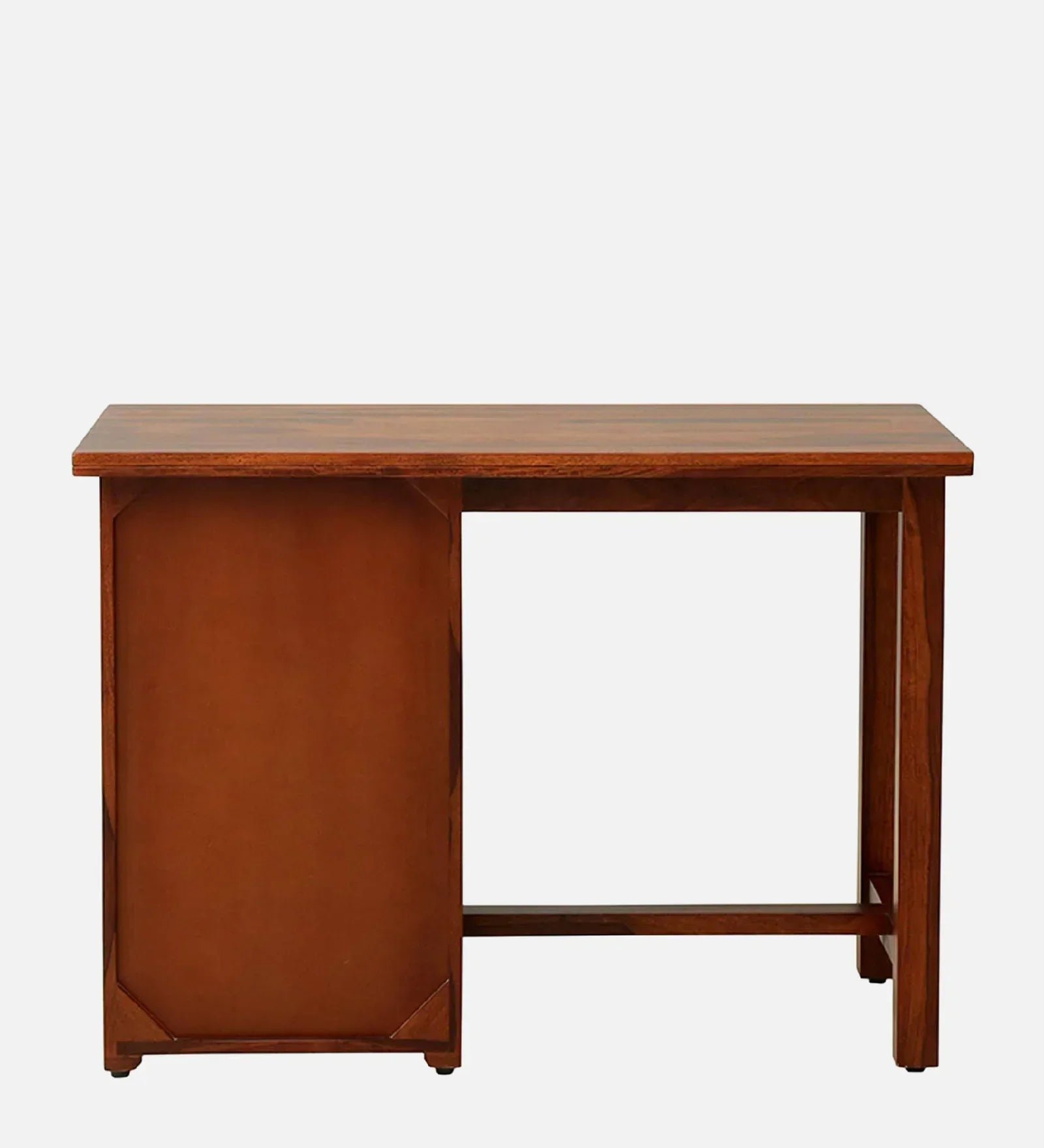 Sheesham Wood Writing Table In Scratch Resistant Honey Oak Finish With Drawers - Image 7