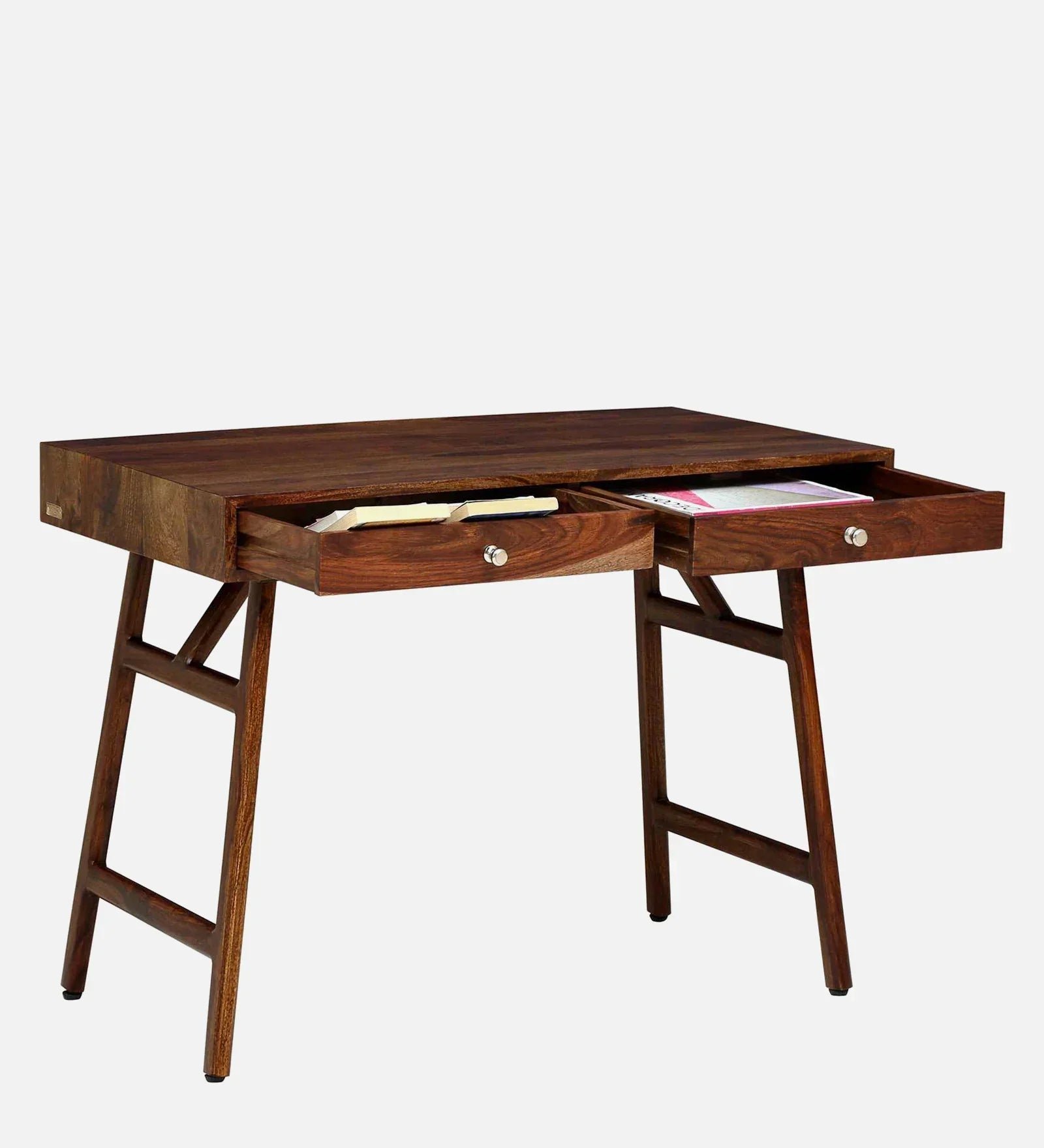 Sheesham Wood Writing Table In Scratch Resistant Provincial Teak Finish - Image 8
