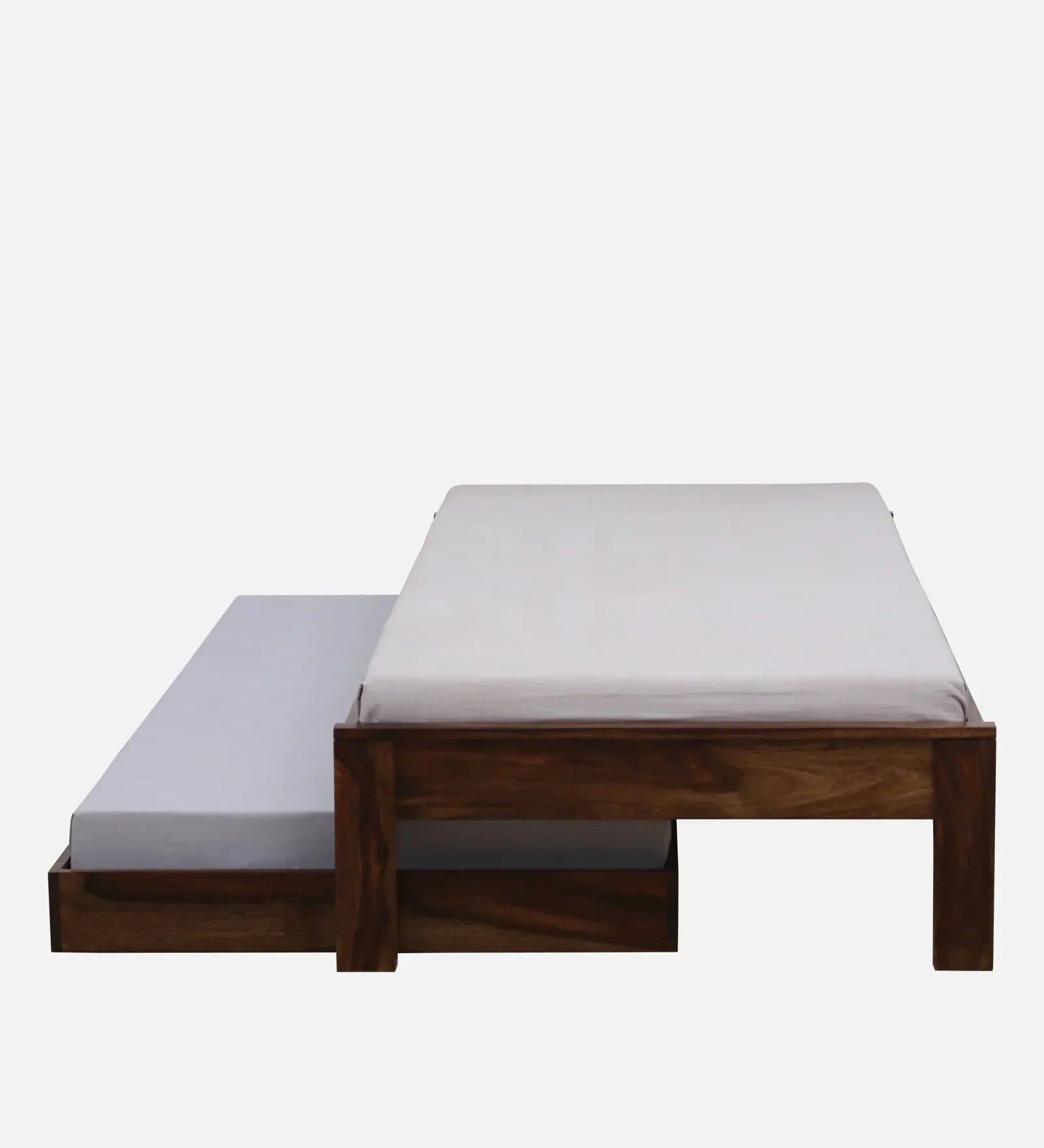 Sheesham Wood Single Bed In Provincial Teak Finish With Trundle - Image 11