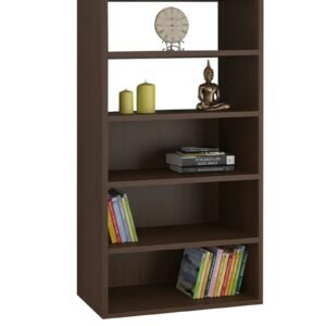 Display Unit Cum Bookshelf In Coffee Walnut Finish