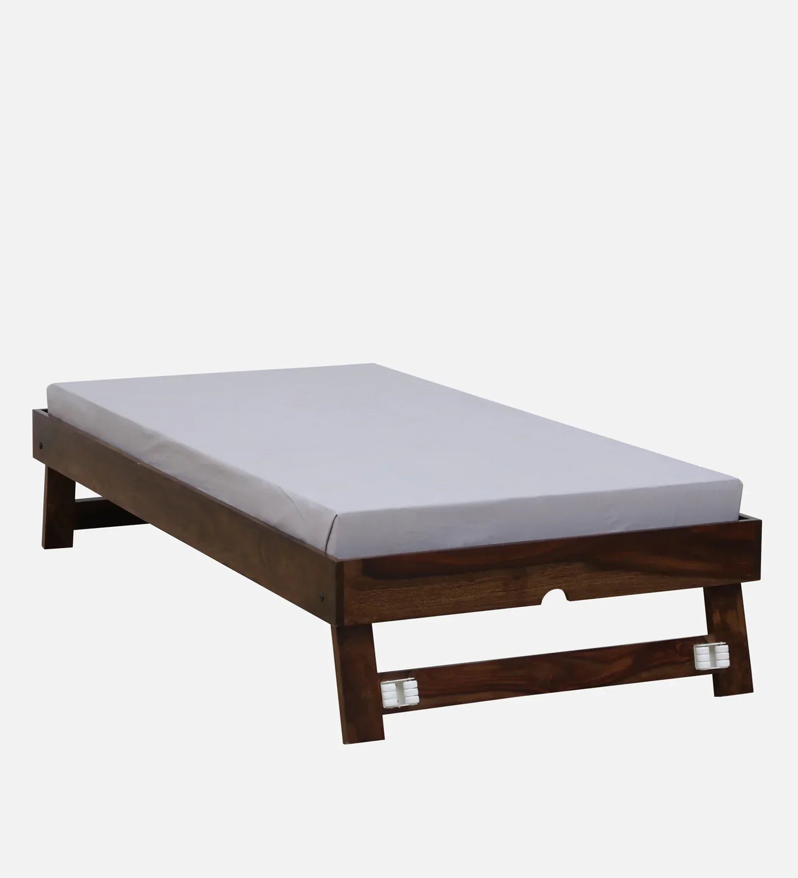 Sheesham Wood Single Bed In Provincial Teak Finish With Trundle - Image 12