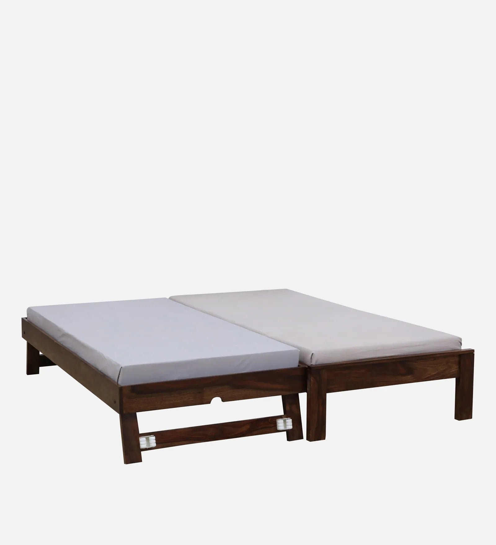 Sheesham Wood Single Bed In Provincial Teak Finish With Trundle - Image 13