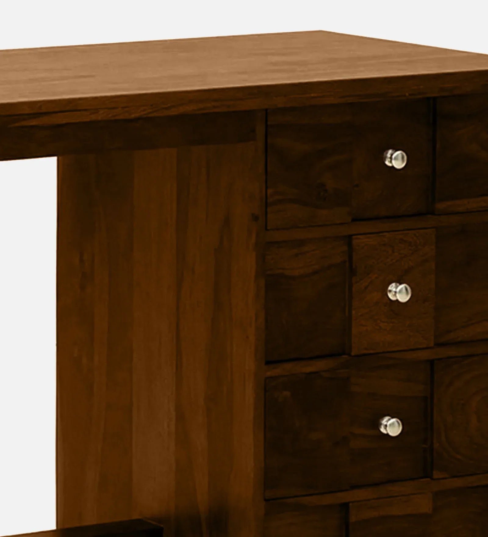 Sheesham Wood Writing Table In Scratch Resistant Provincial Teak Finish With Drawers - Image 10