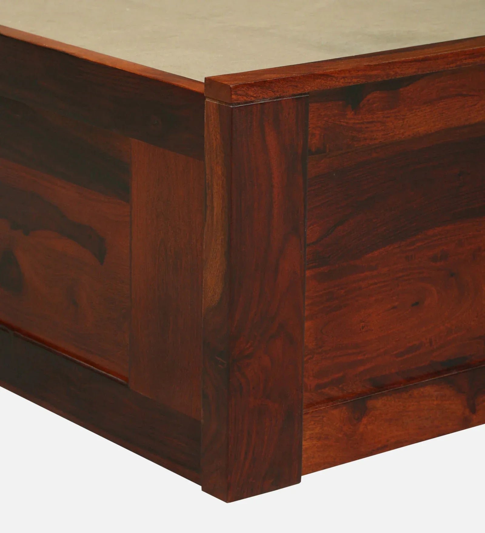 Sheesham Wood Queen Size Bed In Honey Oak Finish With Box Storage - Image 11