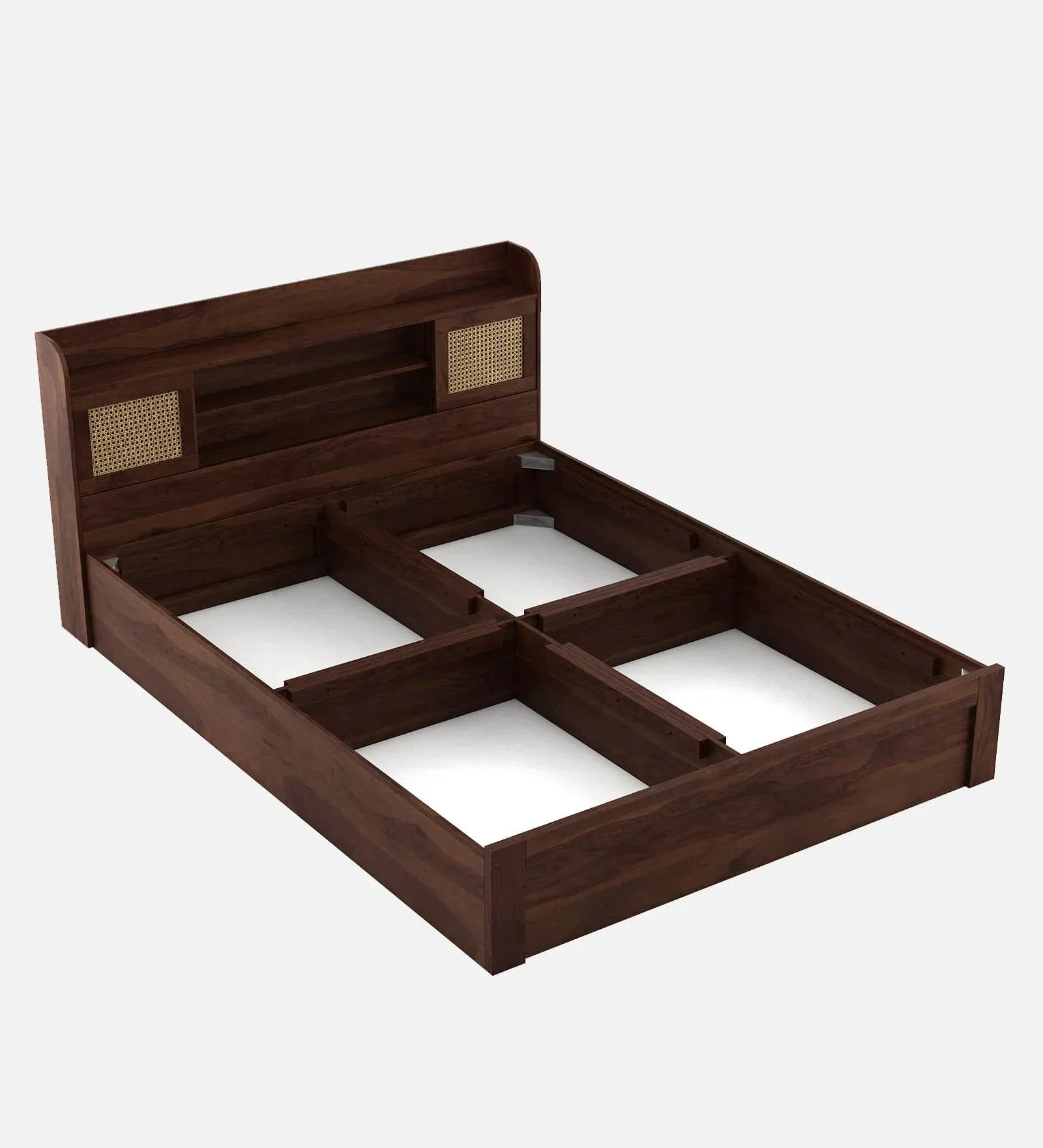 King Size Sheesham Melamine Finish Wooden Bed with Hydraulic Storage - MR ARTS - Image 3